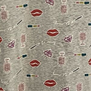 PINK Victoria's Secret Gray Pajama Top with Red and Purple Details